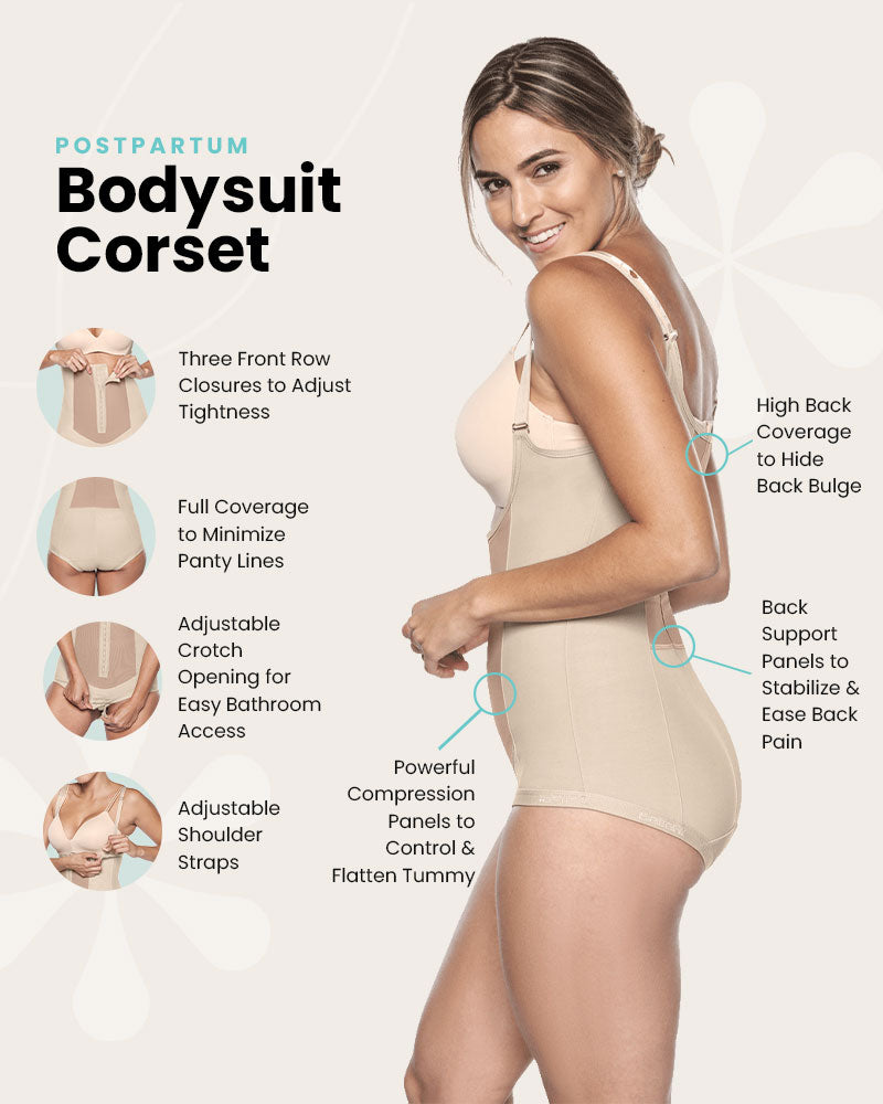 postpartum bodysuit corset features