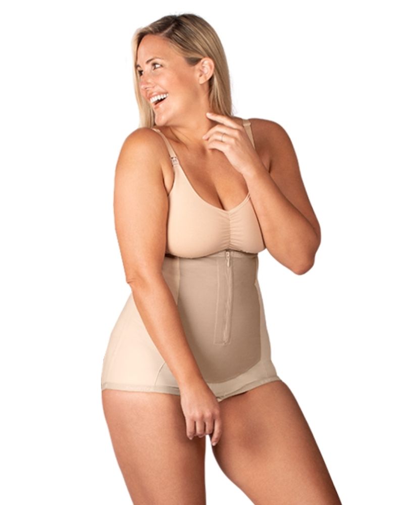 Girdle Women High-Waisted Bodysuit Front Zipper Anti-Slip Silicone Band  Thermal Double-Layer Above-Knee Panty Plus Size 