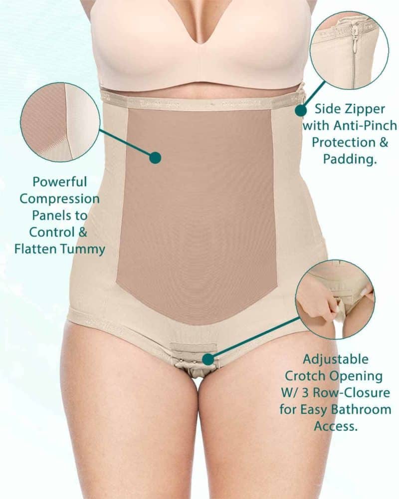 Side Zipper Open Crotch Crotchless Postpartum Girdle Shaper Women