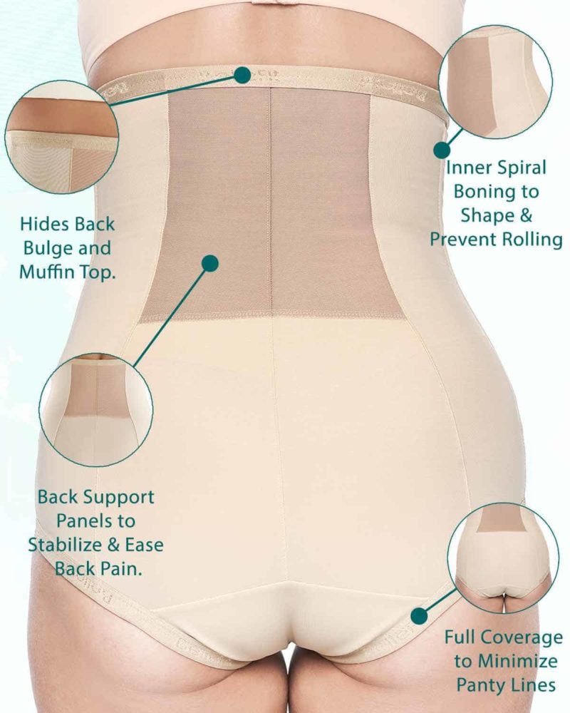 Underwear Girdle For Women Back Support 3-Row Hooks Inner Soft