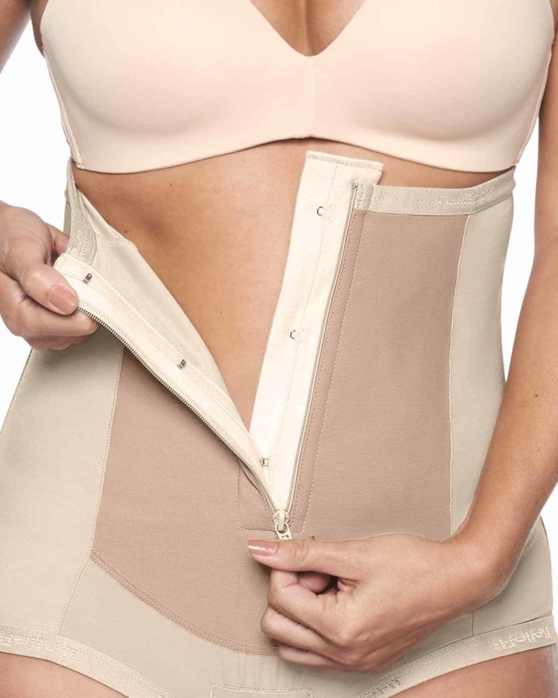 Bellefit Dual-Closure Girdle, Postpartum Girdle Corset Front Hooks & Side  Zipper : : Health & Personal Care