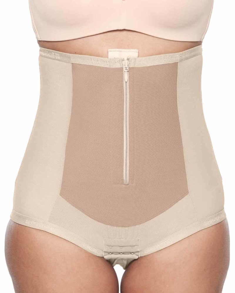Bellefit Postpartum Compression Girdle with Front Zipper, Abdominal  Recovery Beige