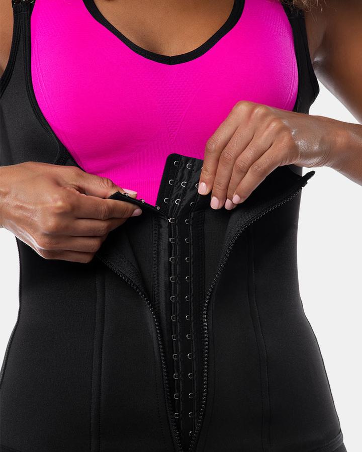 LARIAU Womens Tummy Control Shapewear Trainer Solid Fitness Vest Sport  Corset Zipper Workout Waisted Low Back Body Shaper : : Clothing,  Shoes